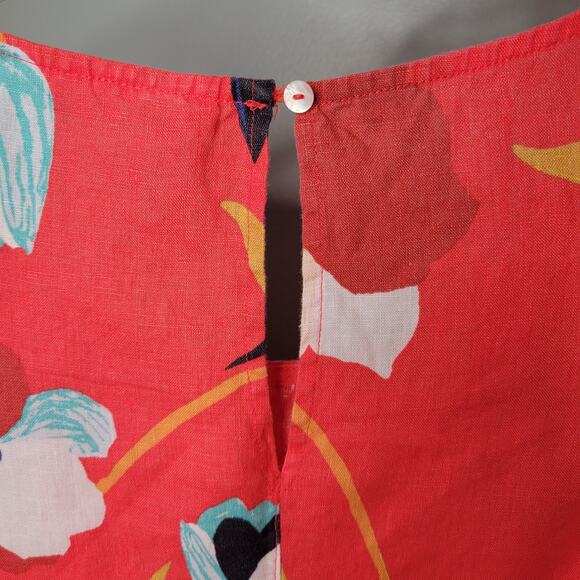 Sigrid Olsen Linen Tank Dress Women's Size M Colorful Floral Summer Mod Resort - Picture 4 of 10